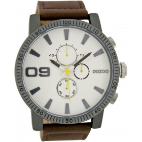 OOZOO Timepieces 50mm Βrown Leather strap C6651